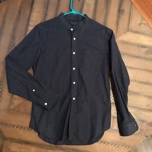 Blue Collarless Banana Republic Shirt slim fit